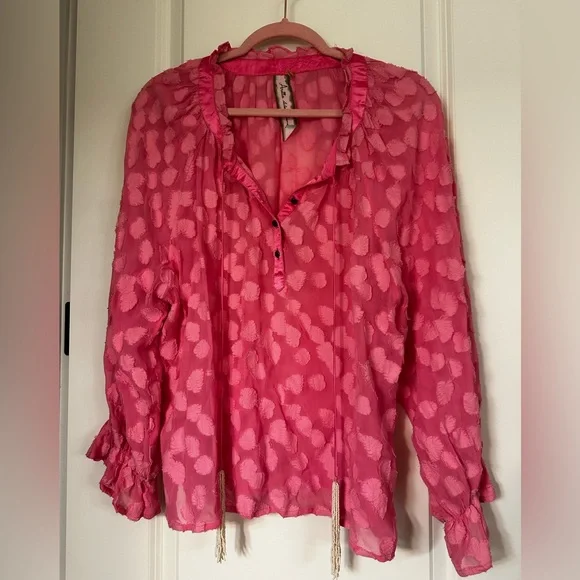 Aratta Pink Blouse with Textured Design - Picture 13 of 16